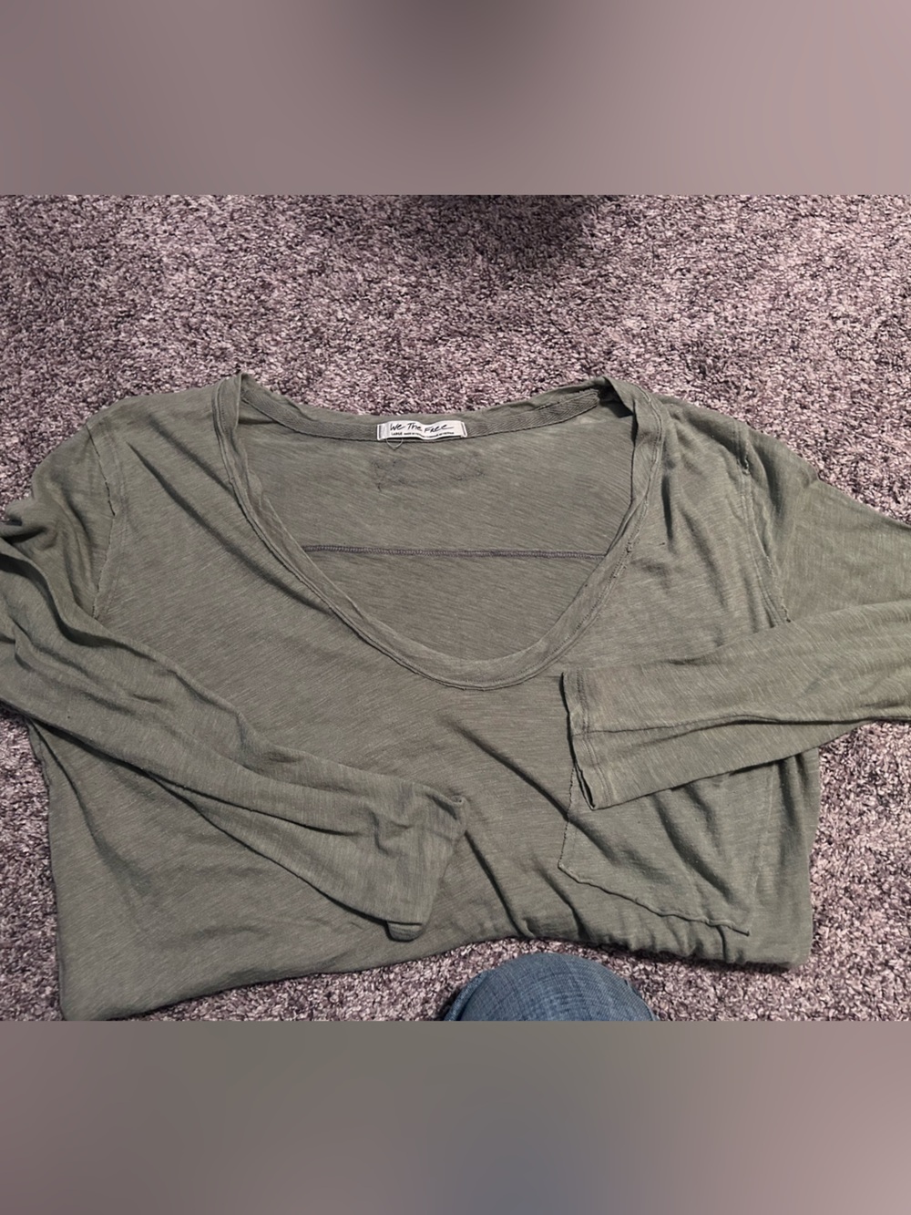 🍃We The Free Betty Green Long Sleeve Shirt Large🍃